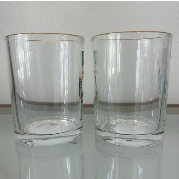 Medici Christmas Nutcracker Glass Tumblers 11oz Set of 2 Holiday Green Gold New - Picture 11 of 15